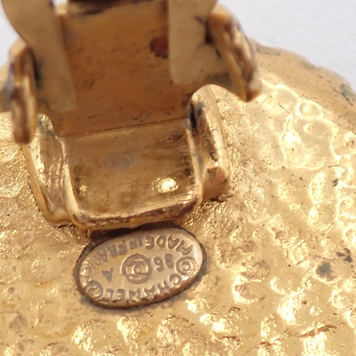 Chanel Vintage CC Round Clip-On Earrings Metal