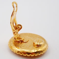 Chanel Vintage Round CC Clip-On Earrings Metal