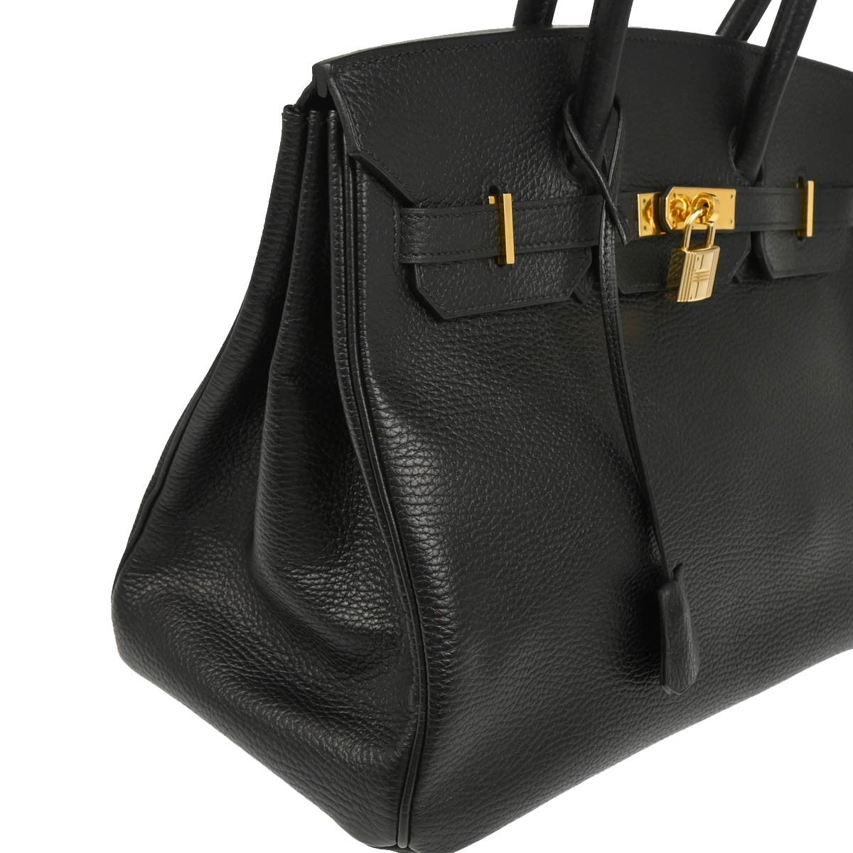 Hermes Birkin Handbag Black Ardennes with Gold Hardware
