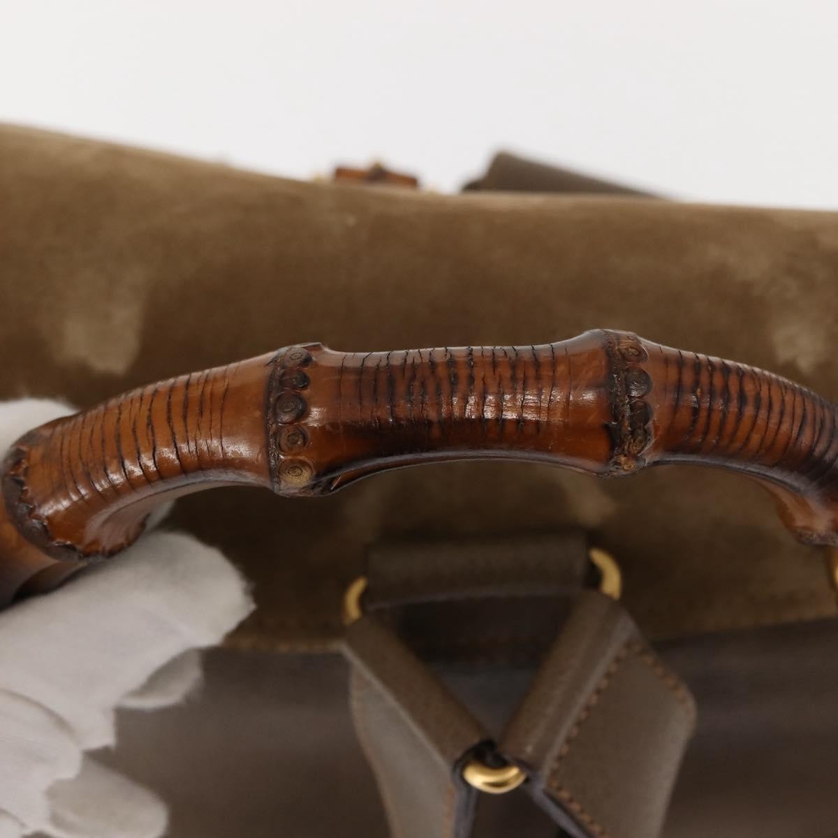 Gucci Vintage Bamboo Backpack Suede