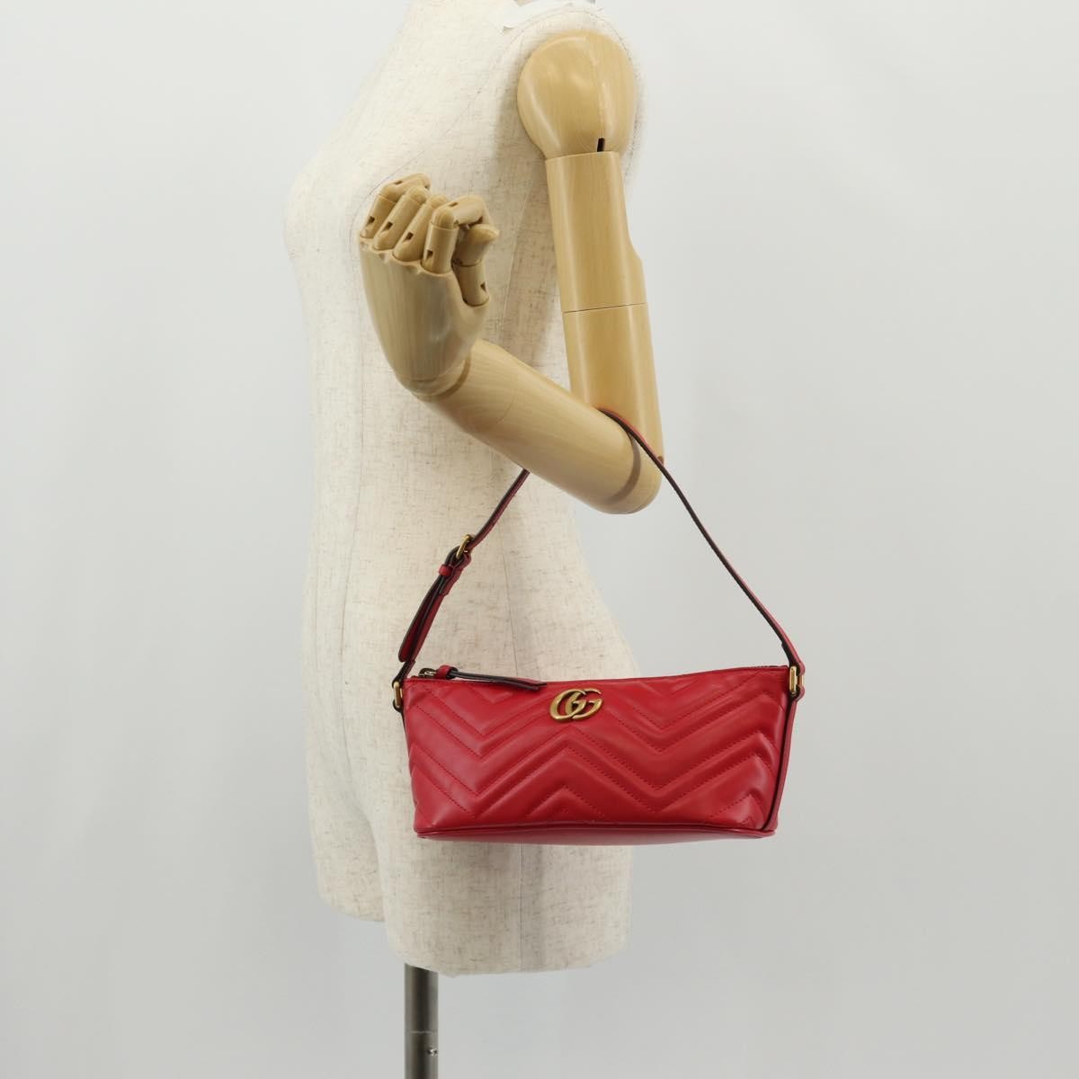 Gucci GG Marmont Pochette Shoulder Bag Matelasse Leather