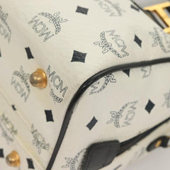 MCM Visetos Handbag Canvas and Leather