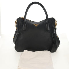 Prada Top Zip Convertible Tote Vitello Daino