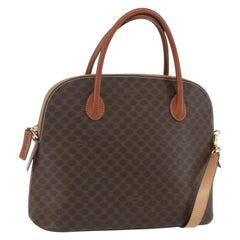 Celine Vintage Macadam Handbag Canvas and Leather