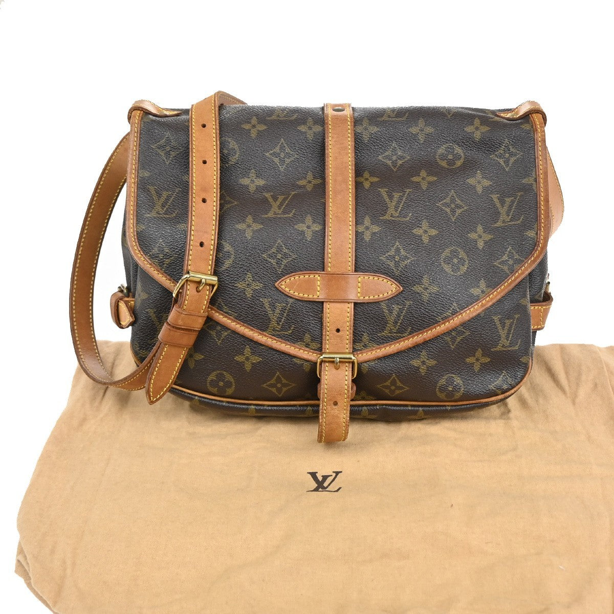 Louis Vuitton Saumur Handbag Monogram Canvas