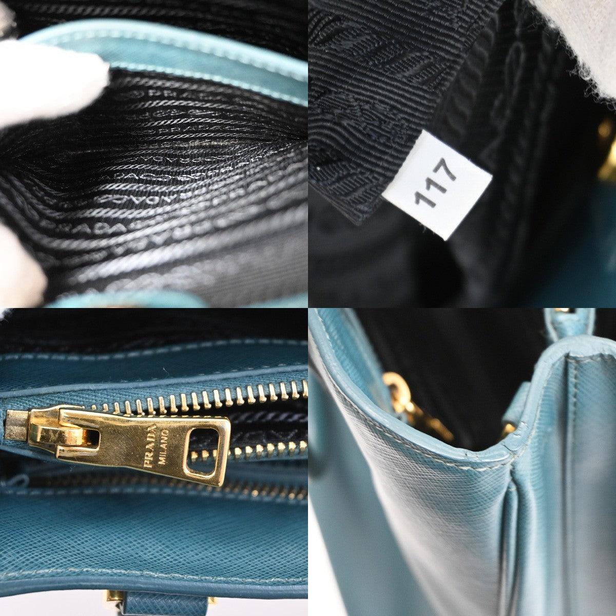 Prada Double Zip Lux Tote Saffiano Leather