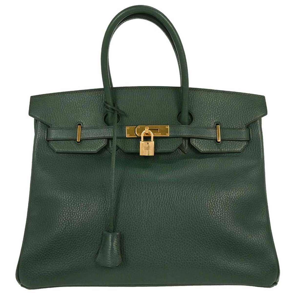 Hermes Birkin Handbag Green Ardennes with Gold Hardware