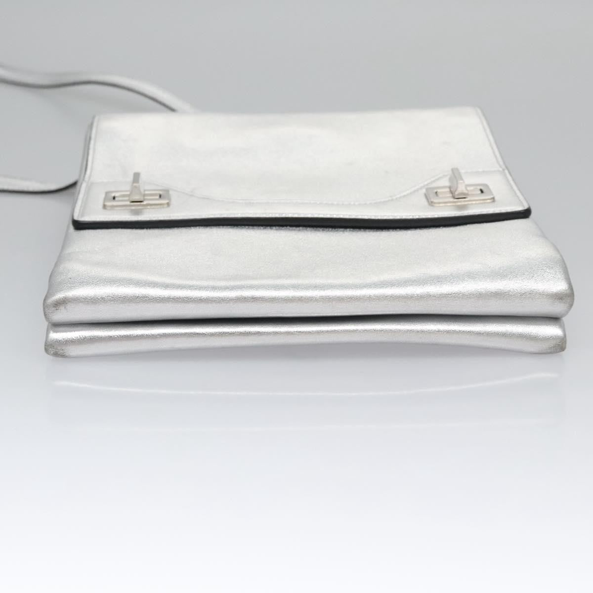 Prada Double Turn Lock Shoulder Bag Leather