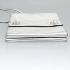 Prada Double Turn Lock Shoulder Bag Leather