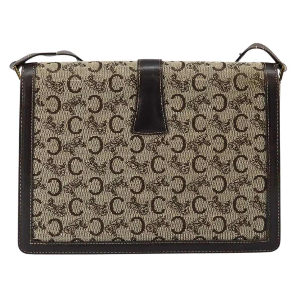 Celine C Sulky Shoulder bag Canvas and Leather