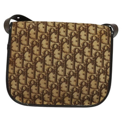 Christian Dior Vintage Trotter Flap Shoulder Bag Canvas