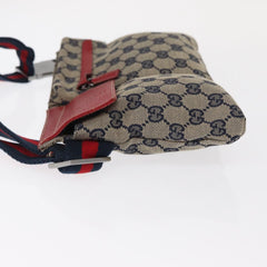 Gucci Vintage Double Belt Bag GG Canvas with Leather