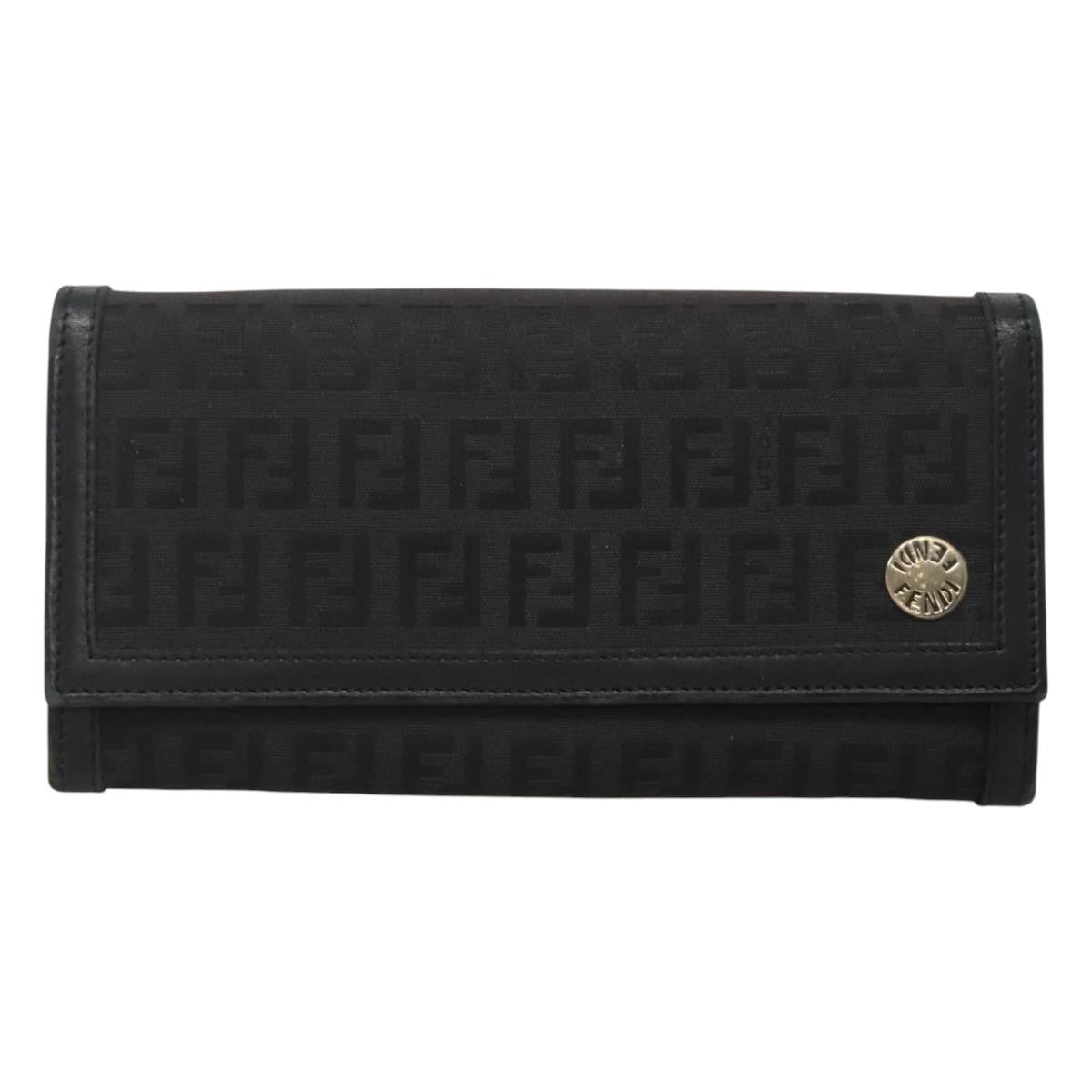 Fendi FF Flap Wallet Zucca Canvas with Embossed Leather