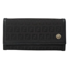 Fendi FF Flap Wallet Zucca Canvas with Embossed Leather