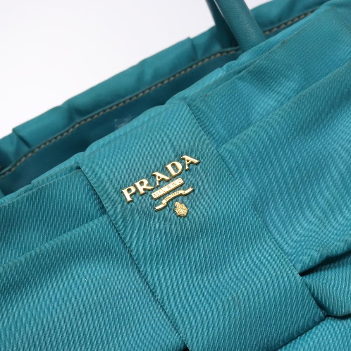Prada Logo Bow Tote Tessuto with Leather