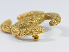 Chanel CC Brooch Textured Metal