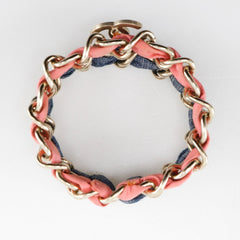 Chanel Coco mark chain 2 bracelet Metal and denim