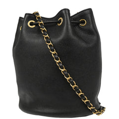 Chanel Deauville Drawstring Bucket Bag Studded Caviar