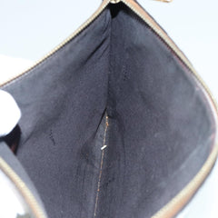 Fendi Mania Logo Zip Pouch Inlaid Leather