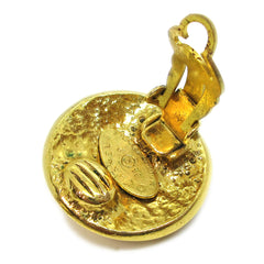 Chanel CC Button Clip-On Earrings Metal