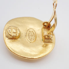 Chanel Vintage CC Round Clip-On Earrings Metal