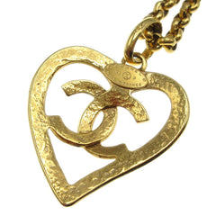 Chanel CC Heart Pendant Necklace Metal