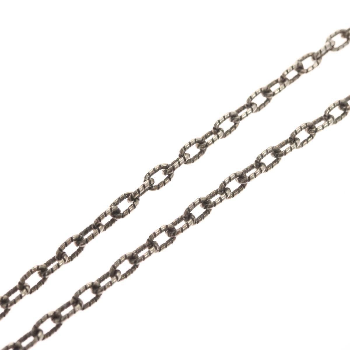Gucci Engraved Interlocking G Chain Link Pendant Necklace Sterling Silver