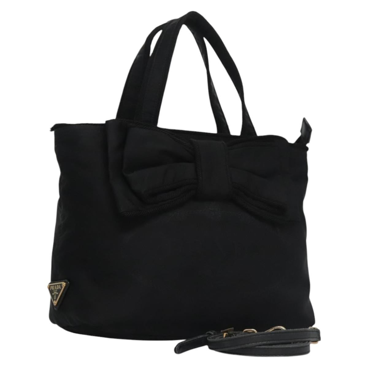 Prada Logo Bow Tote Tessuto