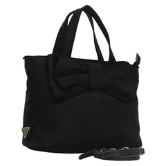 Prada Logo Bow Tote Tessuto