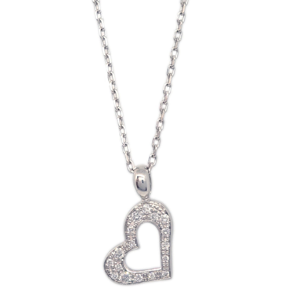 Piaget Limelight Hearts Pendant Necklace 18K White Gold with Pave Diamonds