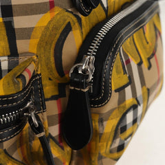 Burberry Graffiti Rucksack Backpack Vintage Check Canvas