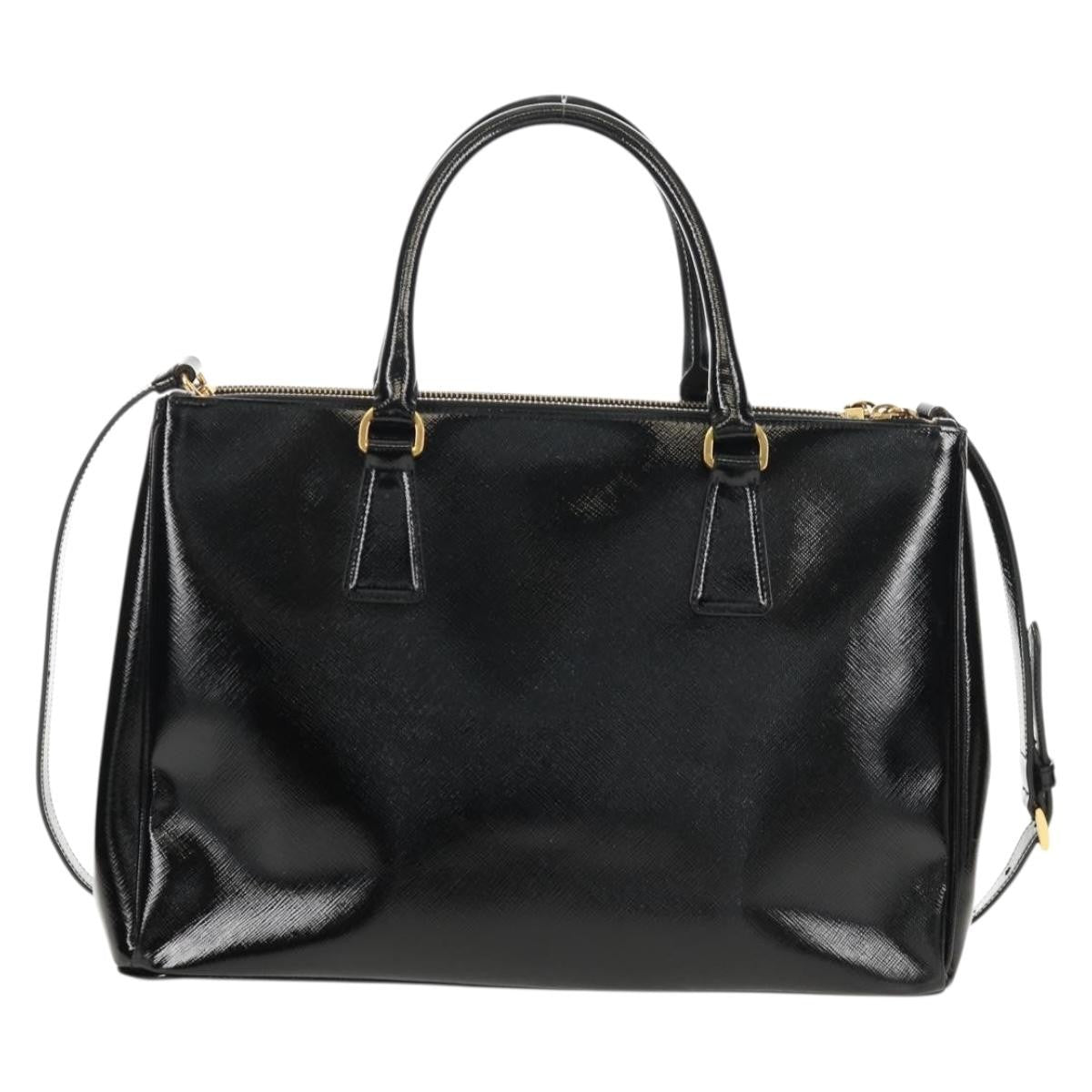 Prada Double Zip Lux Tote Vernice Saffiano Leather