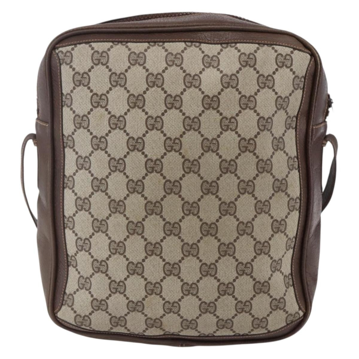 Gucci Front Pocket Messenger Bag GG Canvas with Leather