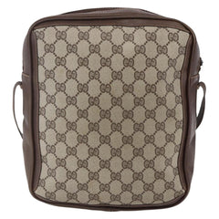 Gucci Front Pocket Messenger Bag GG Canvas with Leather