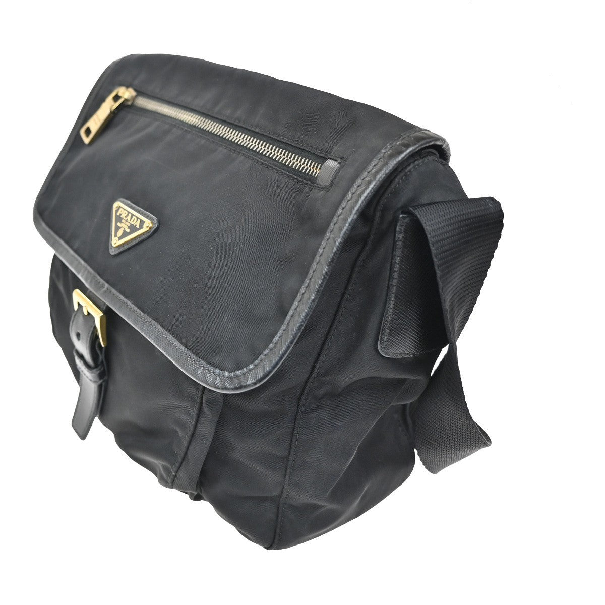 Prada Buckle Messenger Bag Tessuto