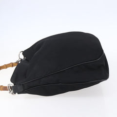 Gucci Vintage Bamboo Handle Open Hobo Nylon