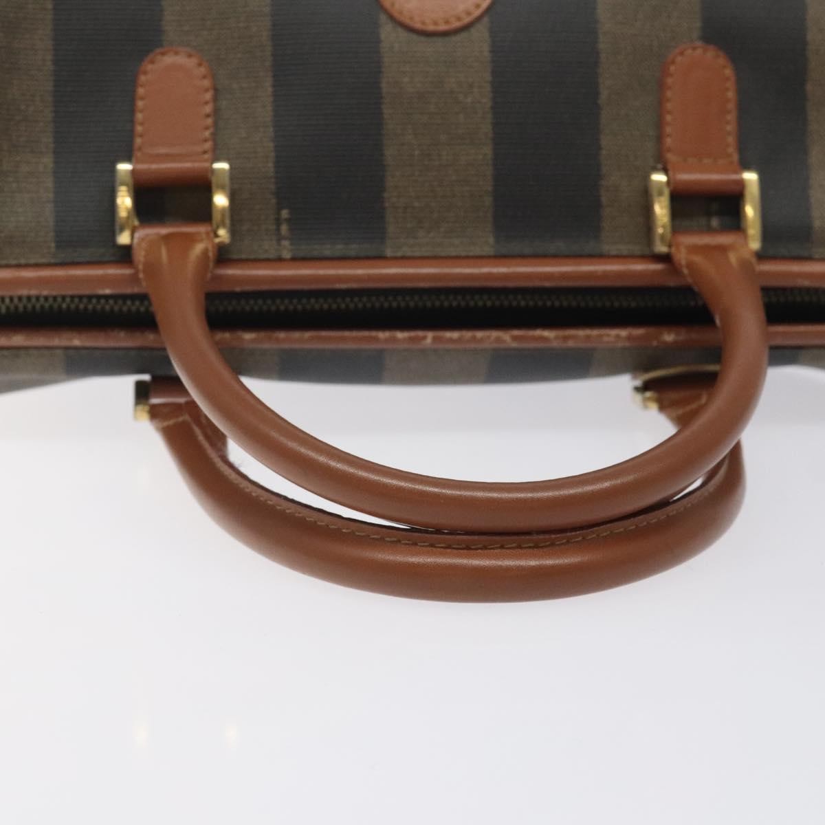 Fendi Vintage Pequin Boston Bag Coated Canvas