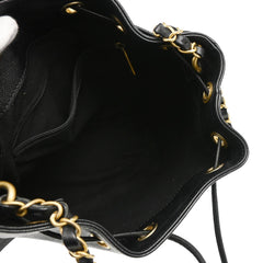 Chanel Deauville Drawstring Bucket Bag Studded Caviar