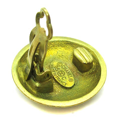 Chanel CC Button Clip-On Earrings Metal
