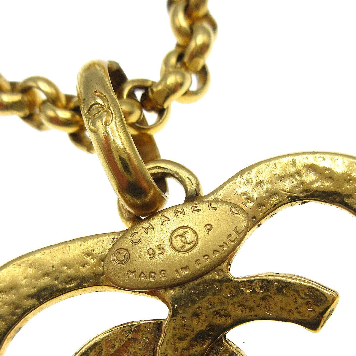 Chanel CC Heart Pendant Necklace Metal