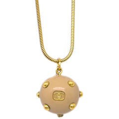 Chanel Vintage CC Ball Pendant Necklace Metal and Enamel