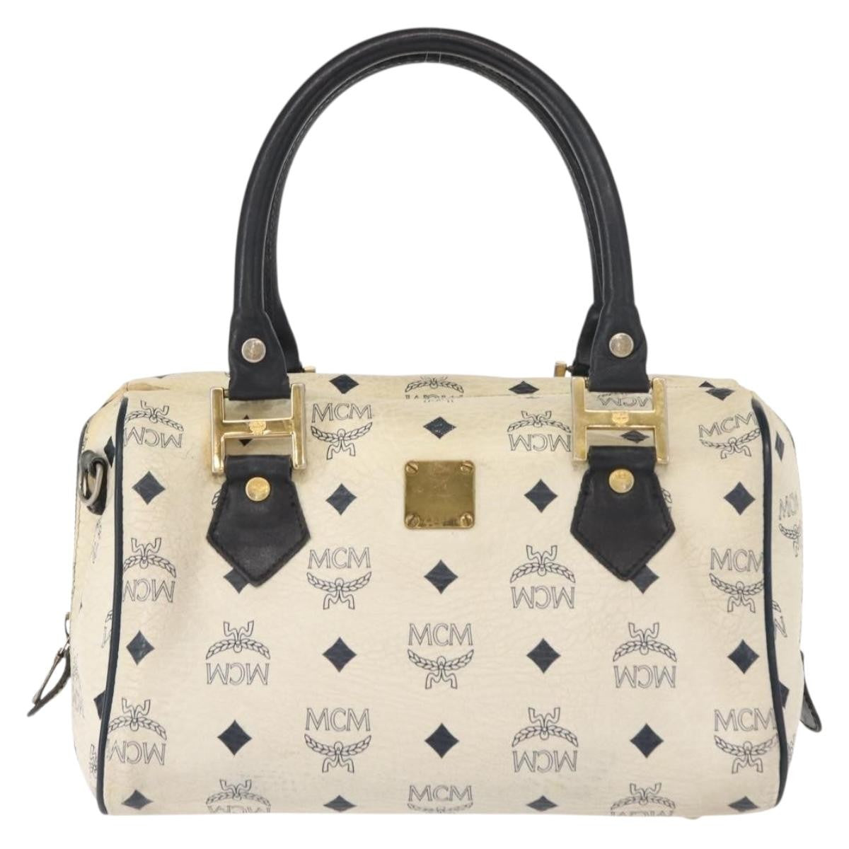 MCM Visetos Handbag Canvas and Leather