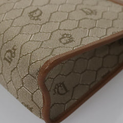 Christian Dior Vintage Honeycomb Zip Pouch Coated Canvas