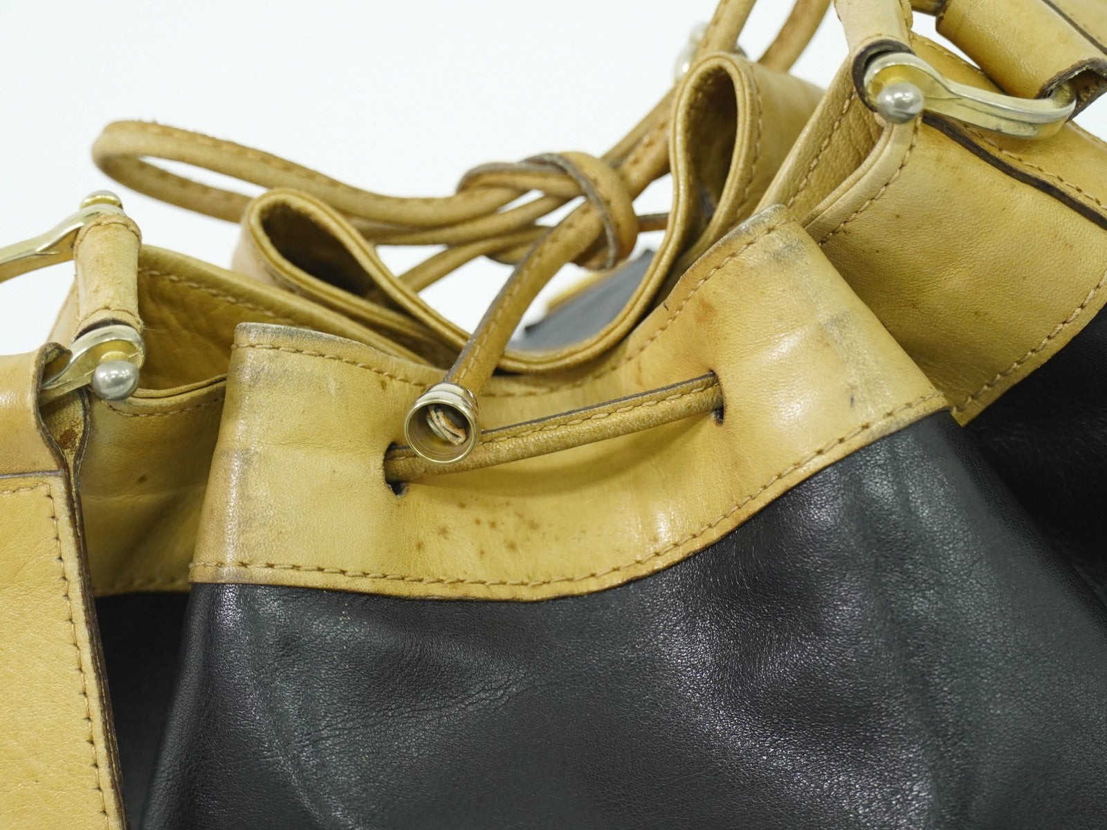 Celine Triomphe Drawstring Bucket Bag Leather