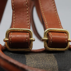 Fendi Pequin Front Pocket Backpack Coated Canvas