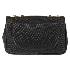 Bally Vintage Chain Shoulder Bag Quilted Leather