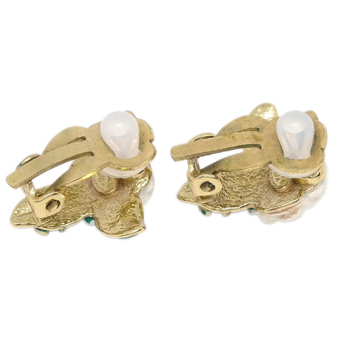 Chanel Vintage CC Camellia Clip-On Earrings Metal