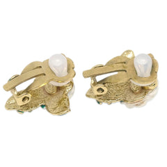 Chanel Vintage CC Camellia Clip-On Earrings Metal