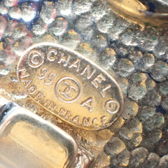 Chanel Vintage Round Clip-On Earrings Metal with Faux Pearl