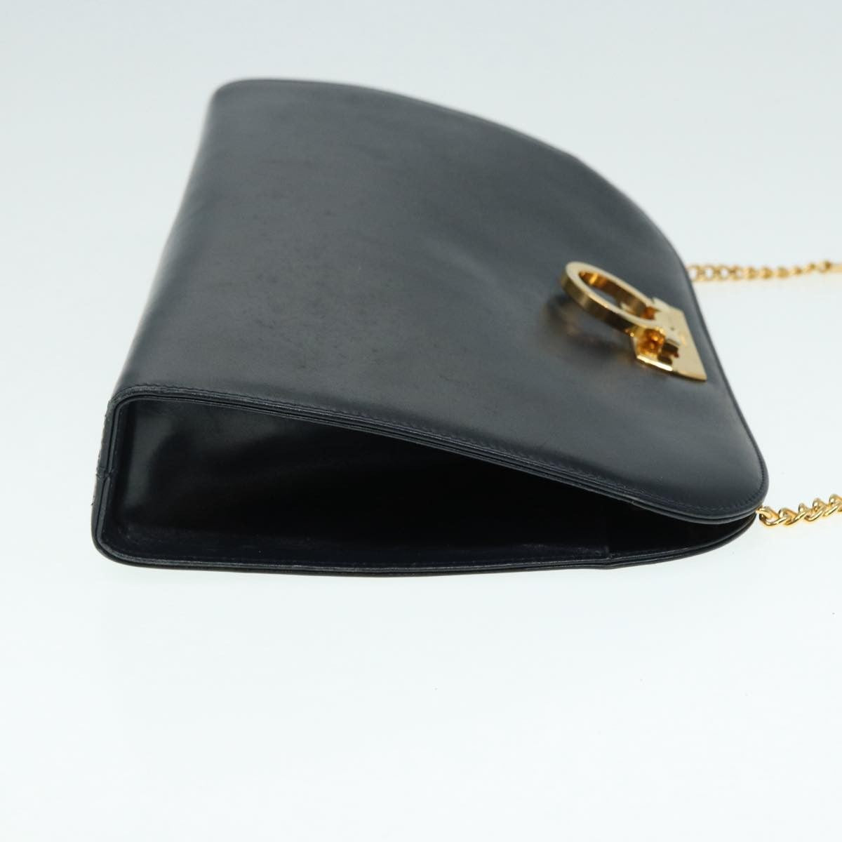 Salvatore Ferragamo Vintage Gancini Chain Shoulder Bag Leather